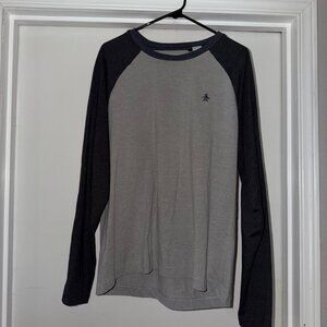 Original Penguin Raglan Long Sleeve Tee | Men’s Large | Gray & Black | Worn Once